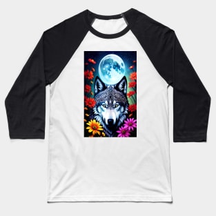 Tribal Wolf Baseball T-Shirt